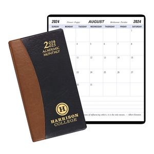 Academic Monthly Pocket Planner w/ Carriage Vinyl Cover