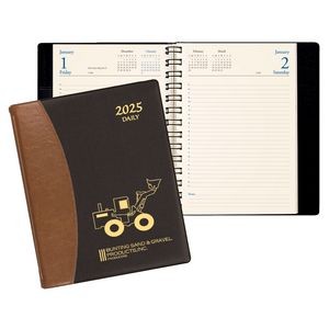 Daily Classic Wire Bound Diary w/ Carriage Vinyl Cover