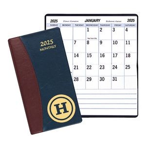 Large Print Monthly Pocket Planner w/ Carriage Vinyl Cover