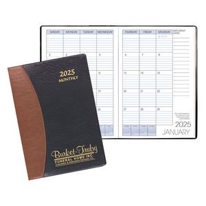 Monthly Desk Refillable Appointment Planner W/ Carriage Vinyl Cover