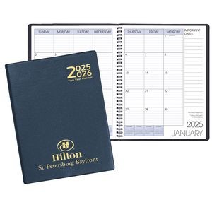 Two Year Monthly Desk Planner w/ Continental Vinyl Cover