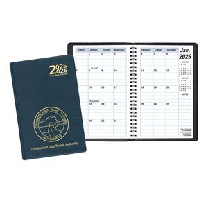 Two Year Monthly Desk Planner w/ Continental Vinyl Cover