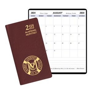 Academic Monthly Pocket Planner w/ Continental Vinyl Cover