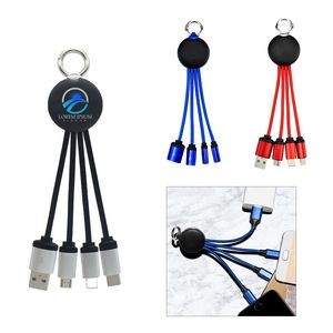 3-in-1 Light Up Charging Cable w/Keychain