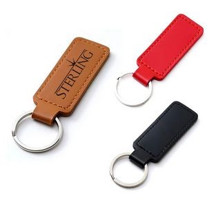 Solid Color Leather Keychain