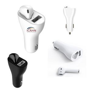 Car Charger with Wireless Earphone