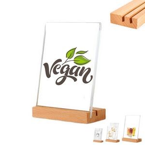 8.3'' X 12'' Wooden Base Menu Card Holder with Double Slot