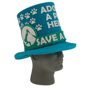 13" Foam Fan Hat with Band, Round