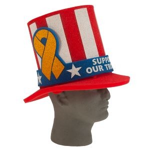 13" Foam Fan Hat with Awareness Ribbon Band