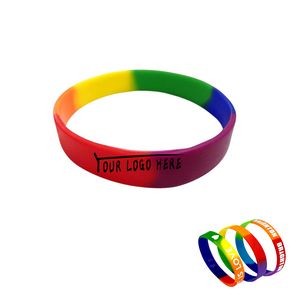Silicone Pride Rainbow Wristband