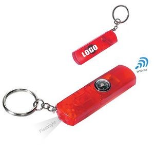 LED Flashlight Compass Keychain With Whistle