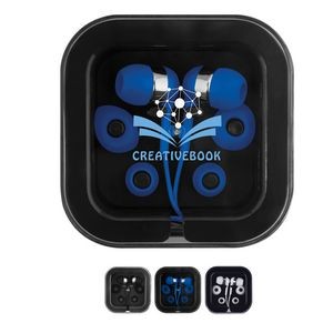 Earbuds w/Microphone in Square Case
