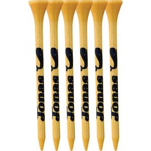 6 Pack of Bamboo Golf Tees 3-1/4"
