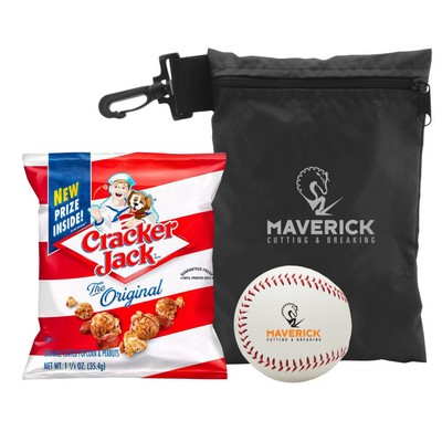 Baseball w/Cracker Jacks in Valuables Pouch