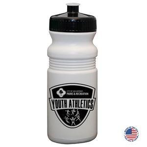 20 Oz. USA-Made White Sport Bottle with Push-Pull Lid