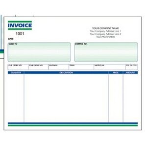 Unruled 3 Part Invoice Form (8½"x 7")