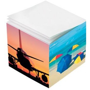 2¾" Full Color Long Run Custom Post-it® Note Half Cubes (300 Sheets)