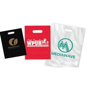 Medium Die Cut Handle White or Clear Plastic Bags (1 Color Imprint)