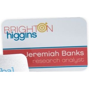 Full Color Sublimated Silver Metal Name Badges (1½"x3")
