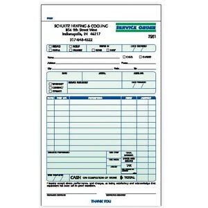 Ruled 3 Part Service Order Forms (5½"x 8½")