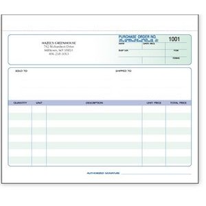 Ruled 2 Part Purchase Order Form (8½"x 7")
