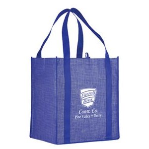 Silver Tone Colossal Grocery Tote (1 Color Imprint)
