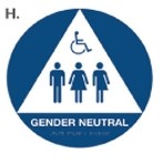 ADA Gender Neutral (WC) Sign (Round)