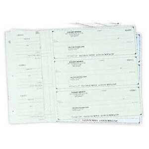 General Use 3-To-A-Page Green Check Forms