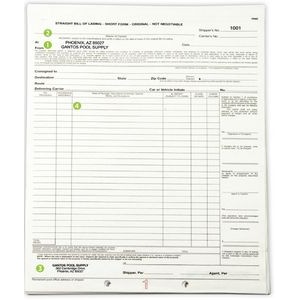 Bill of Lading 3 Part Short Form Shipping Forms (8½"x 11")