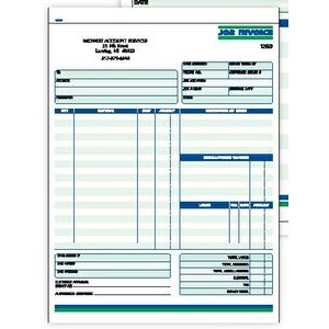 Ruled 2 Part Job Invoice Form (8½"x 11")