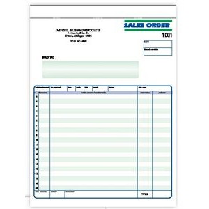 Ruled 2 Part Sales Order Forms (5½"x 8½")