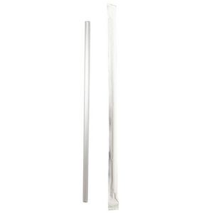 8" Clear Plastic Straw, Wrapped