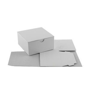 High Gloss White Folding Gift Box (4"x4"x2")
