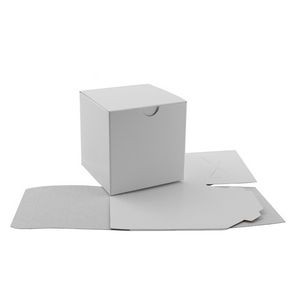 High Gloss White Folding Gift Box (4"x4"x4")