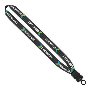 1" Polyester Dye Sublimated Lanyard w/Plastic Snap Buckle Release & O-Ring