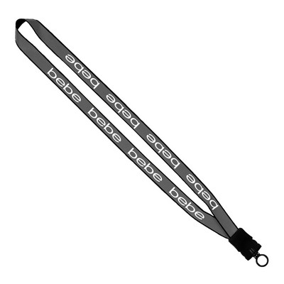 ¾" Reflective Lanyard w/Plastic Snap Buckle Release & O-Ring