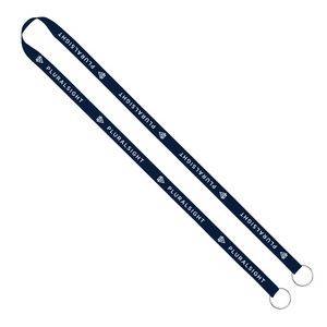 Import Rush 1/2" Polyester 2-Ended Lanyard With Dual Sewn Silver Metal Split-Ring