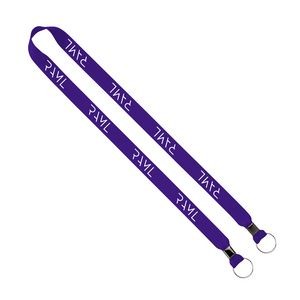Import Rush 3/4" Polyester 2-Ended Lanyard With Dual Silver Metal Crimp & Split-Ring