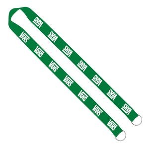 Import Rush 1" Polyester 2-Ended Lanyard With Dual Sewn Silver Metal Split-Ring