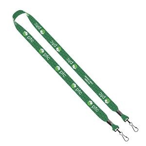 ¾" Recycled PET Dye-Sublimated Double-Ended Lanyard w/Metal Crimp & Swivel Snap Hook