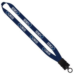 ¾" RPET Dye-Sublimated Waffle Weave Lanyard w/Plastic Snap-Buckle Release & O-Ring