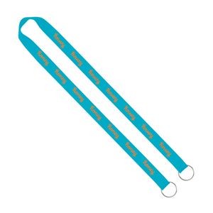 Import Rush 3/4" Polyester 2-Ended Lanyard With Dual Sewn Silver Metal Split-Ring
