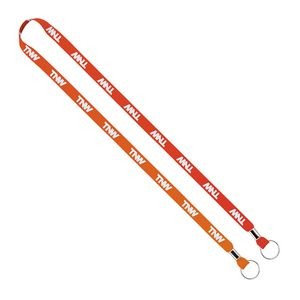 Import Rush 1/2" Dye-Sublimated 2-Ended Lanyard With Dual Silver Crimps & Split-Rings
