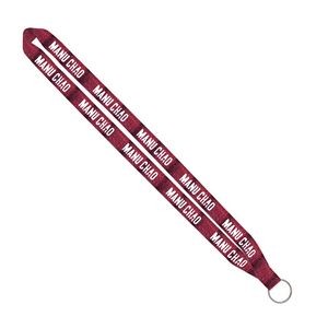 Import Rush 3/4" Dye-Sublimated Lanyard With Sewn Silver Metal Split-Ring