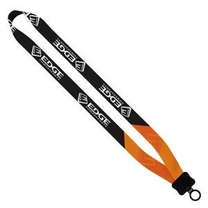 ¾" RPET Dye-Sublimated Waffle Weave Lanyard w/Plastic Clamshell & O-Ring