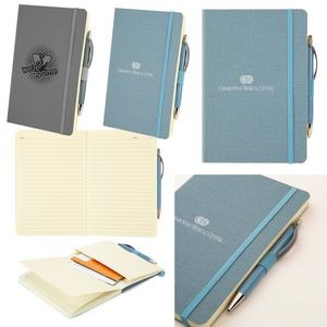 Crosshatch Pu Notebook W/Pen