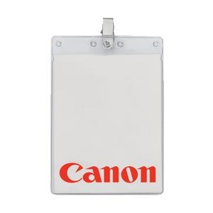 4" X 6" Printed Large Vertical Vinyl Pouch With Bulldog Clip