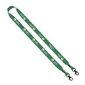 ¾" Recycled PET Dye-Sublimated Double-Ended Lanyard w/Metal Crimp & Lobster Clip