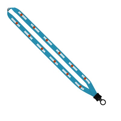½" Polyester Dye Sublimated Lanyard w/Plastic Clamshell & O-Ring