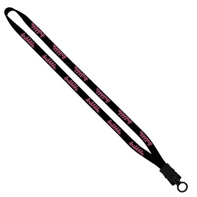 ½" Cotton Lanyard w/Plastic Snap-Buckle Release & O-Ring